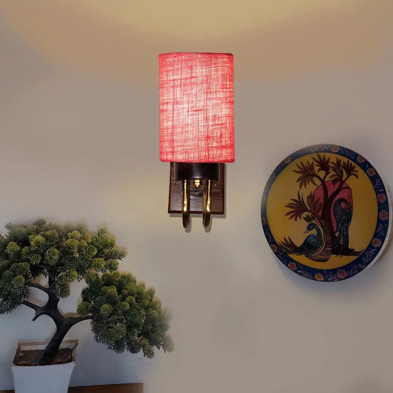 Gilded Arch Jute Wall Lamp - Pink media 4