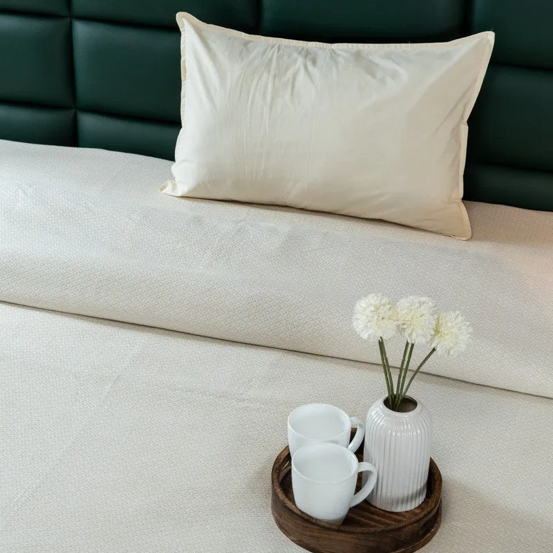Axis Loom Cotton Bedsheet (Ivory) - 300 TC media 4
