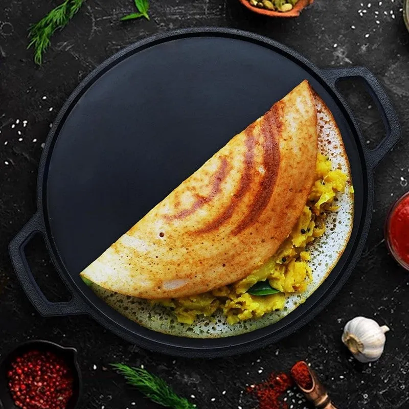 TawaCraft Flat Cast Iron Cooking Dosa Tawa - 31 cm media 6