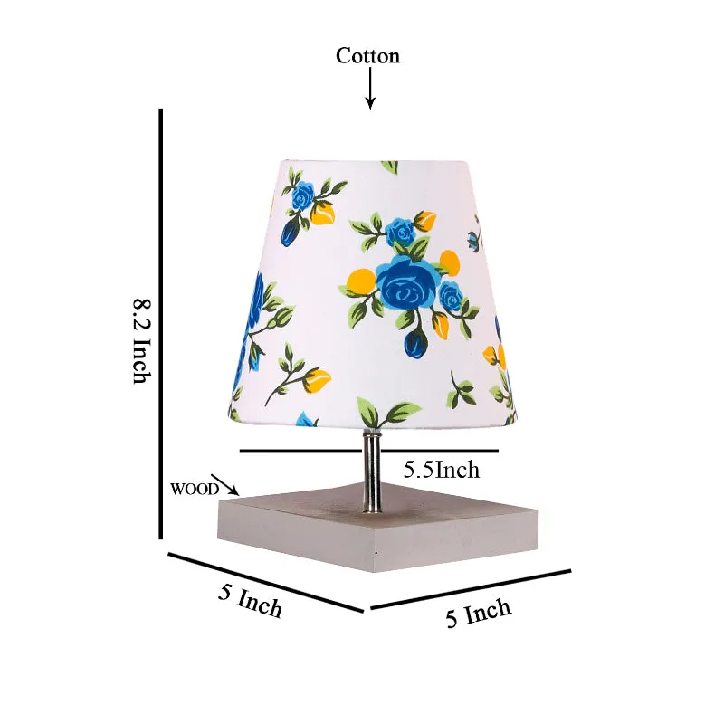 Alsa Blue Fleur Fabric Table Lamp - Multicolor media 5