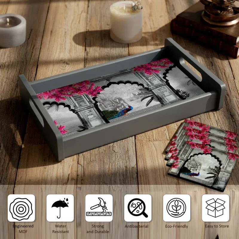 NatureNest Serving Tray with 4 Coasters - Five Piece Set media 6