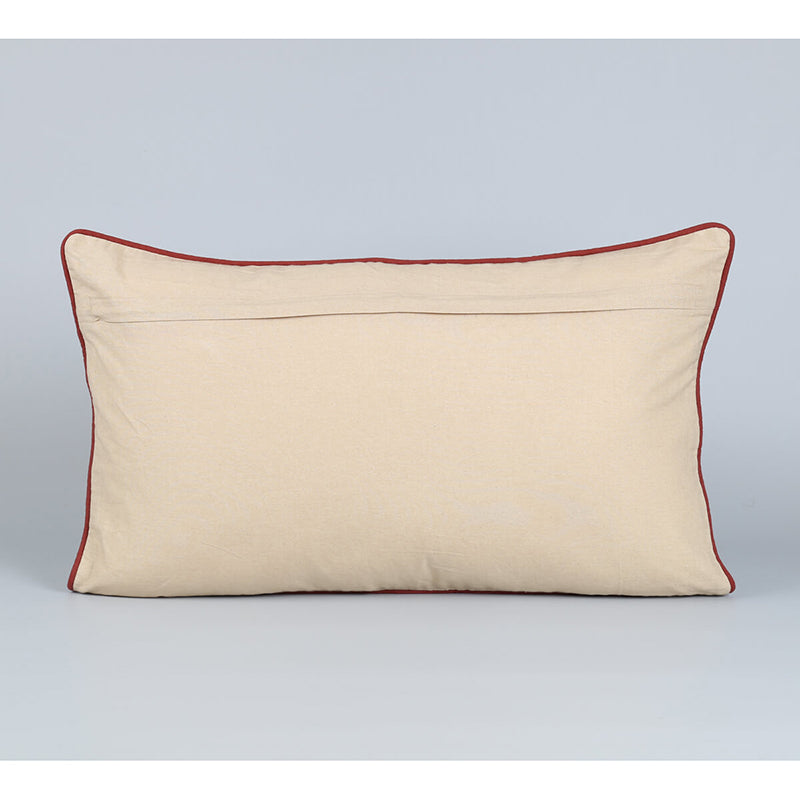 India Maple Whispers Printed Cotton Cushion Cover (Rectangle) - Set Of Two media 5