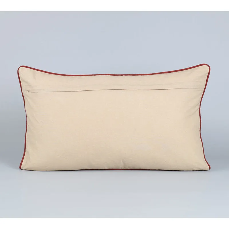 India Maple Whispers Printed Cotton Cushion Cover (Rectangle) - Set Of Two media 5