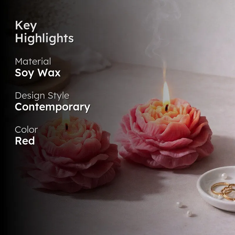 Crimson Bloom Soy Wax Candle - Set Of Two media 2