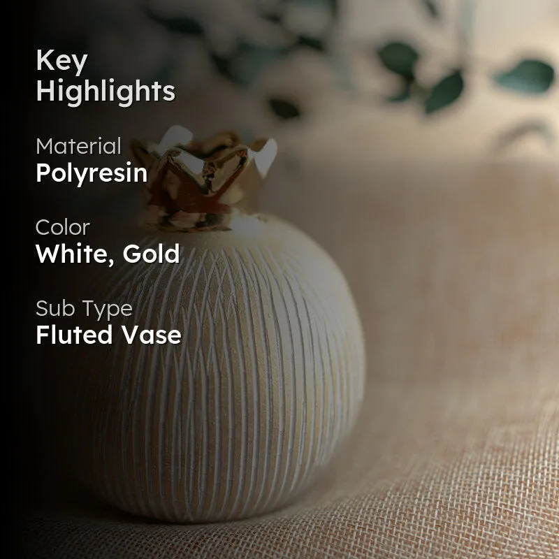 Golden Anar Vase - Ivory media 2