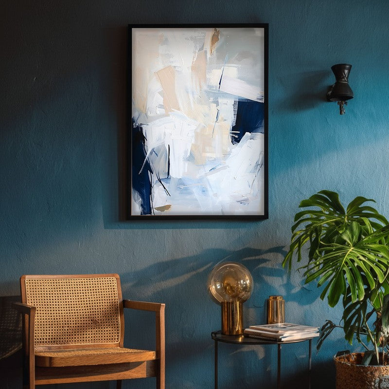 Ultramarine Flux Framed Canvas Wall Painting media 4