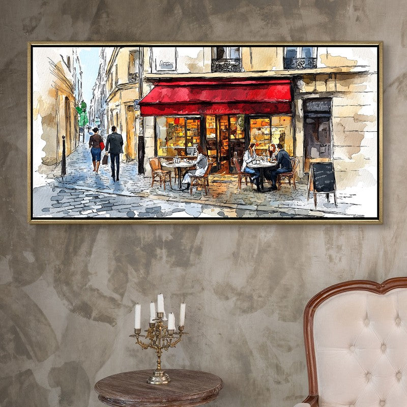 Crimson Canvas Wall Painting With Frame