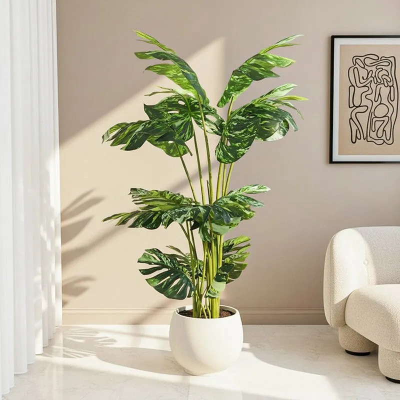 Maison Artificial Monstera With Black Plastic Pot - 4 Feet media 1