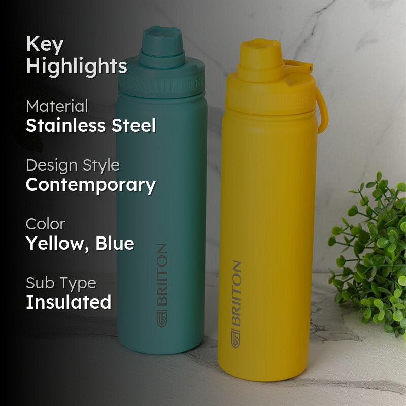Sip Slay Hot & Cold Thermos Water Bottle (Yellow & Blue, 750 mL Each) - Set Of Two media 2