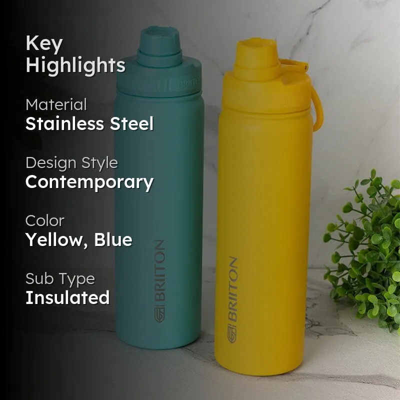 Sip Slay Hot & Cold Thermos Water Bottle (Yellow & Blue, 750 mL Each) - Set Of Two media 2