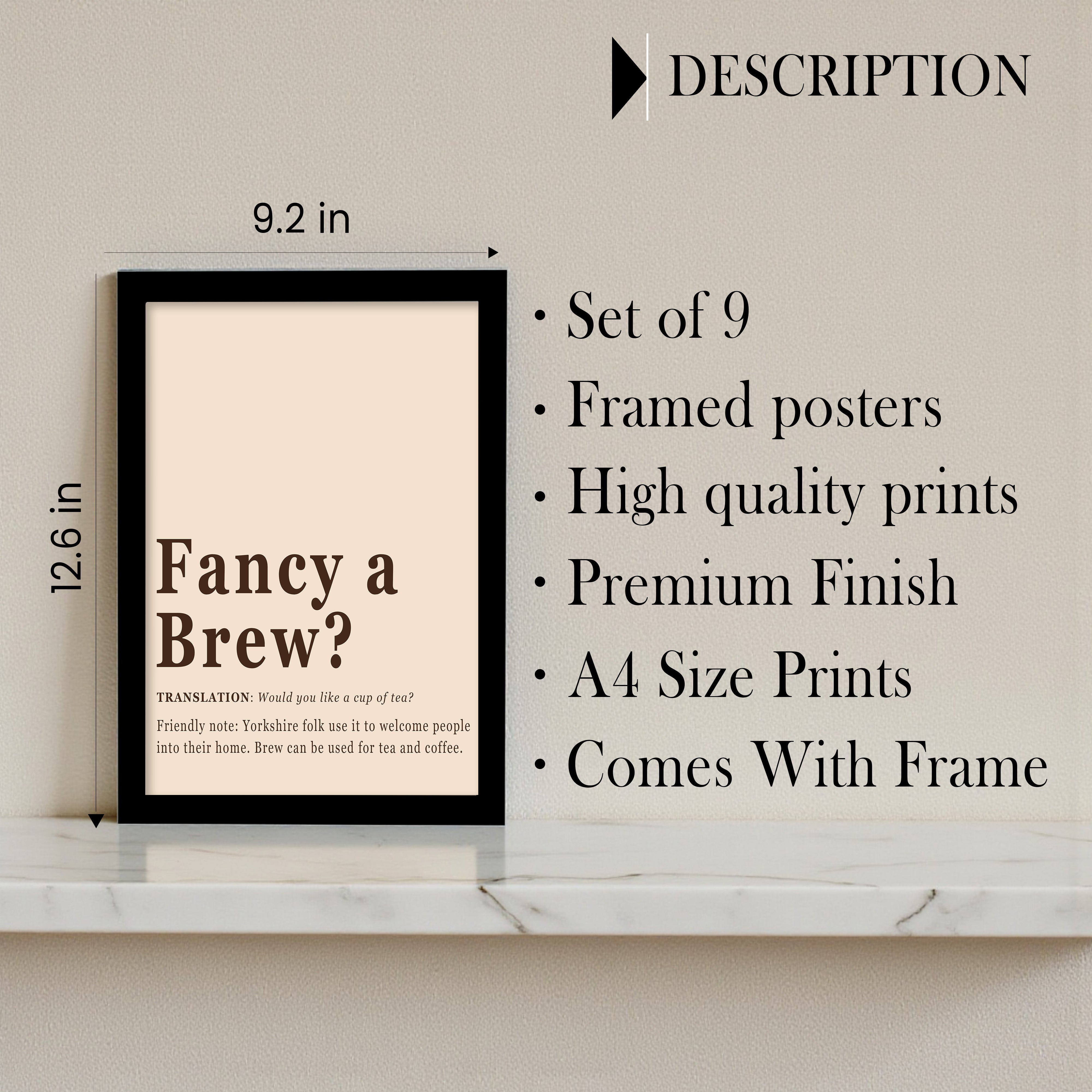 Roastia Cafe Style Coffee Wall Art Set With Frame - Set Of Nine media 6