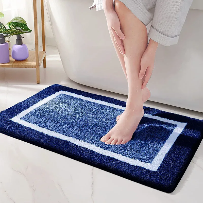 Luxe Anti Skid Bath Mat (Blue) - Set Of Four media 3