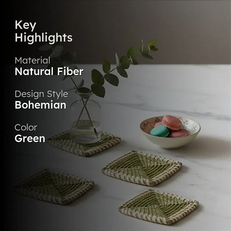 Stylish Table Coasters Protects Surfaces - Set Of Four media 2