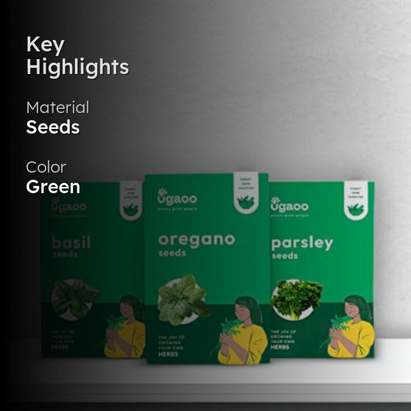Ugaoo Herb Seeds (Italian Basil, Oregano, Parsley) - Set Of Three media 2