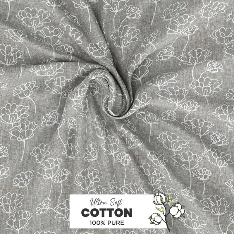 Belora Cotton Bedsheet (Grey) - 144 TC media 5