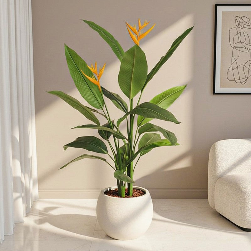 Stem-sational Artificial Plant With Black Plastic Pot - 4 Feet