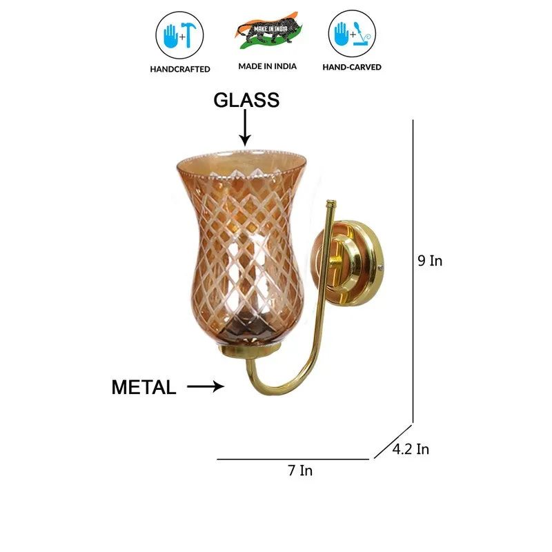 Honey Glow Gold Tulip Glass Wall Lamp media 10