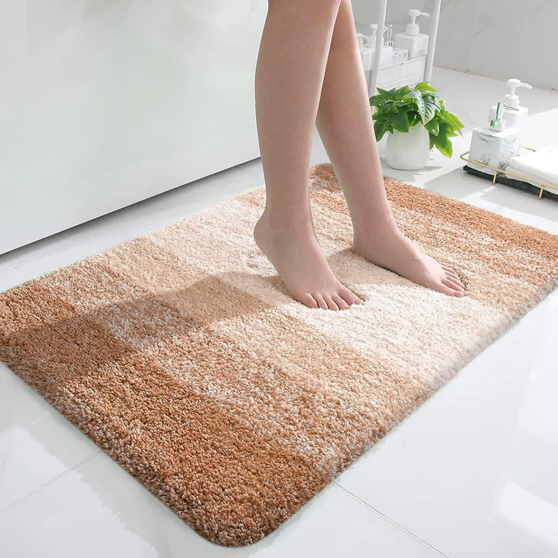 Elvira Anti Skid Striped Bath Mat (Beige) - Set Of Three media 5