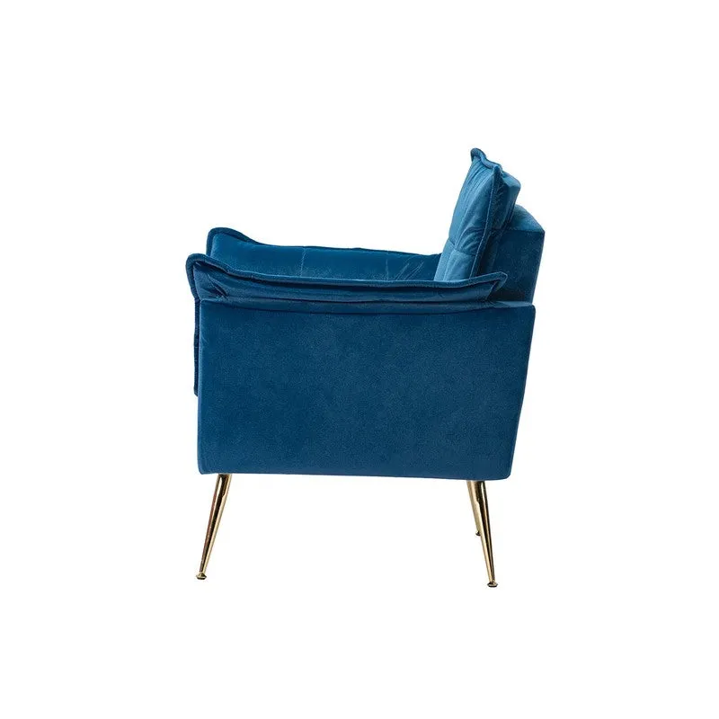 Contura Neem Wood Accent Chair - Dark Blue media 5