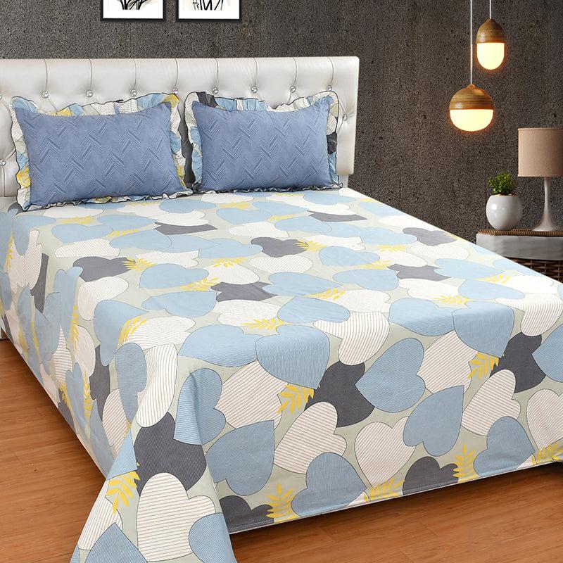 Antique Heart Abstract Microfiber Bedsheet - 210 GSM