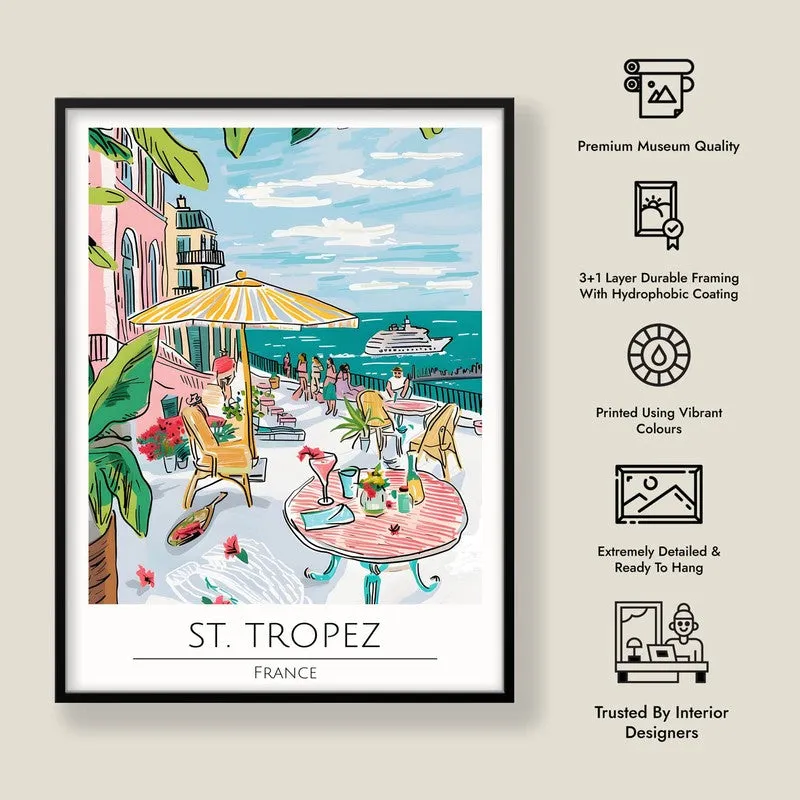 Vintage Saint - Tropez Framed Canvas Wall Painting media 8