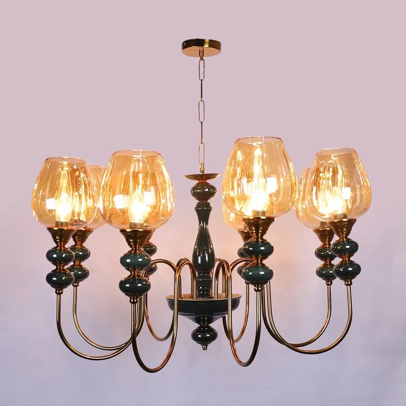 Creslen Glass Cluster Chandelier - Gold & Blue media 4