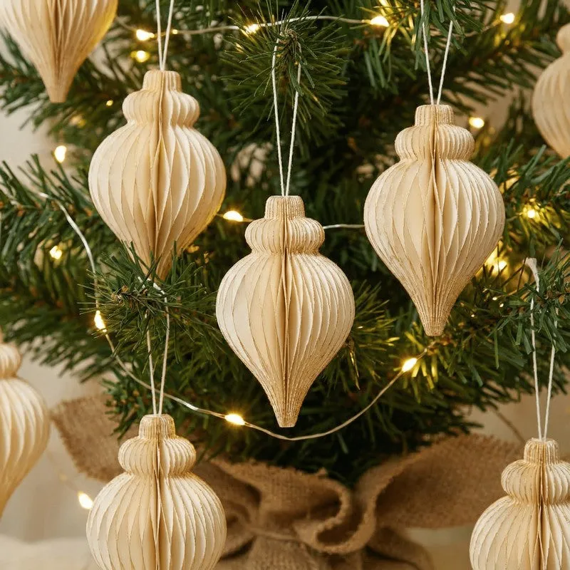 Fig Living Christmas Ornaments (Off (White & Gold Glitter) - Pack Of Three) - Set Of Three media 3