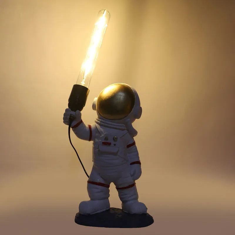 Space Saber Ceramic Table Lamp - White,Gold media 6