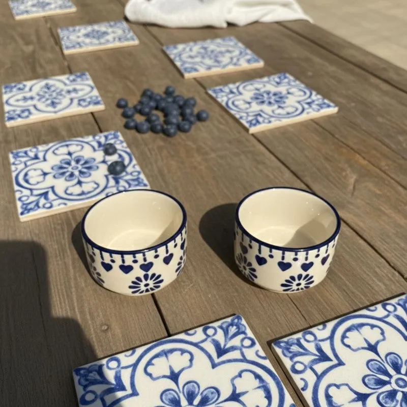 UrbanSip Ceramic Dip Bowls (Blue,White ,40 mL Each) - Set Of Two media 4