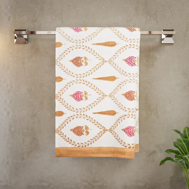 Desert Bloom Cotton BathTowel - Mustard media 3