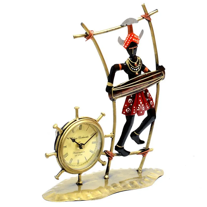 Tribal Lady Artistic Decor Metal Table Clock media 4
