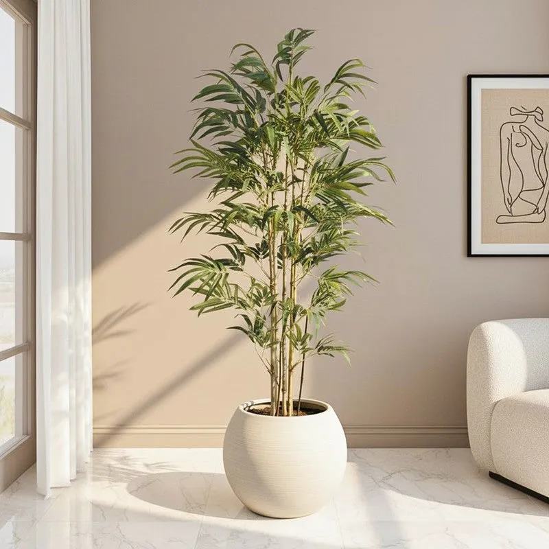 Arvi Artificial Natural Look Bamboo Plant With Black Plastic Pot - 5.9 ft media 1