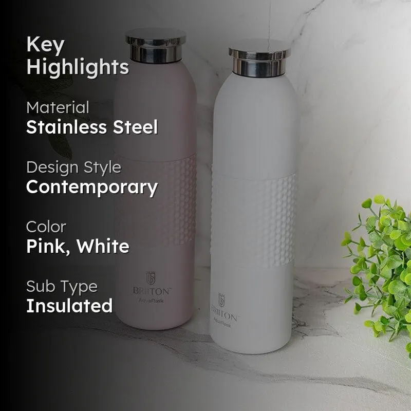 Gradient Duo Insulated Thermos Bottles (Pink & White, 620 mL Each) - Set Of Two media 2