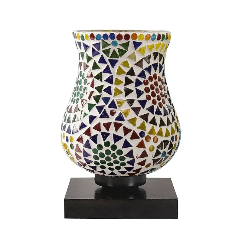 Clarent Mosaic Glass Table Lamp With Wooden Base - Multicolor media 5