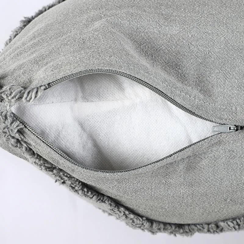 Anuket Tufted Cotton Cushion Cover (Grey) - Set Of Two media 5