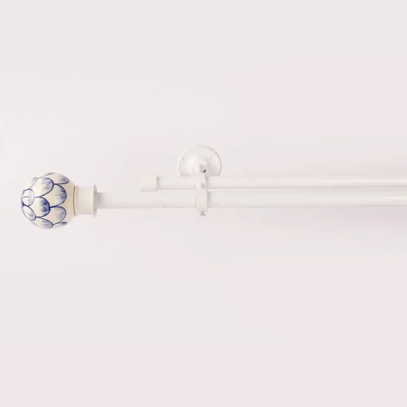 Souk Spire Duo Extendable 1" Double Curtain Rods With Round Finial & Brackets media 3
