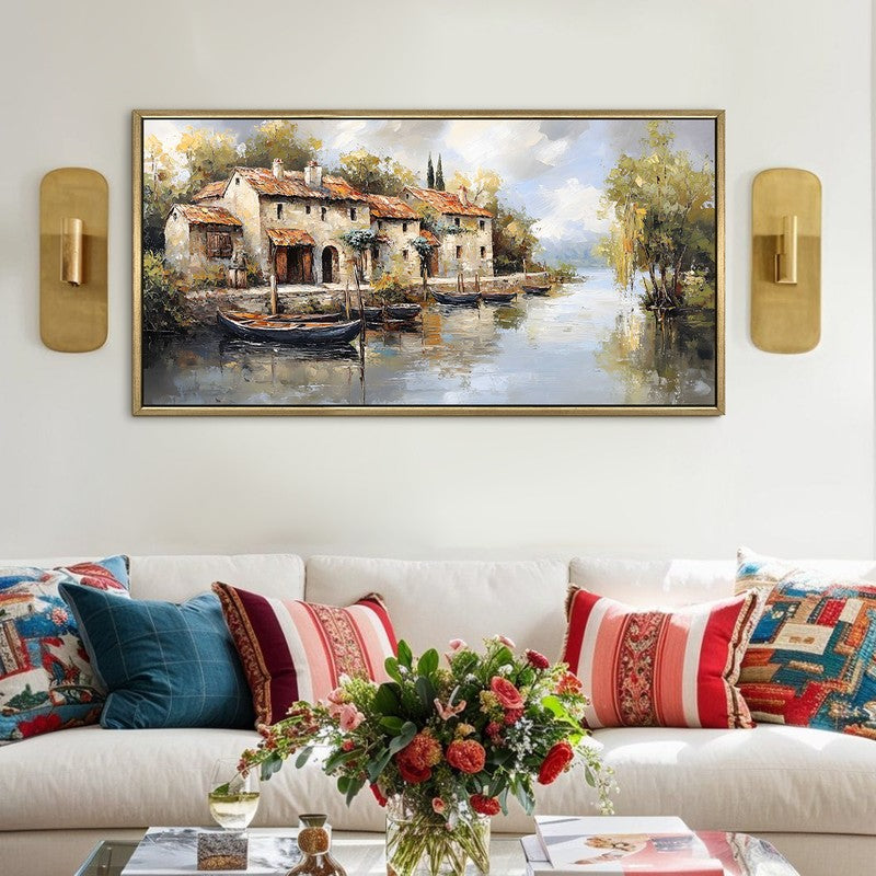 Riverside Canvas Wall Painting With Frame