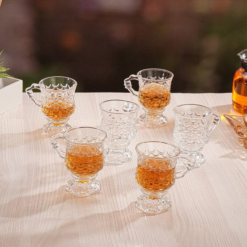Brivelle Glass Tea Cup (145 mL Each) - Set Of Six