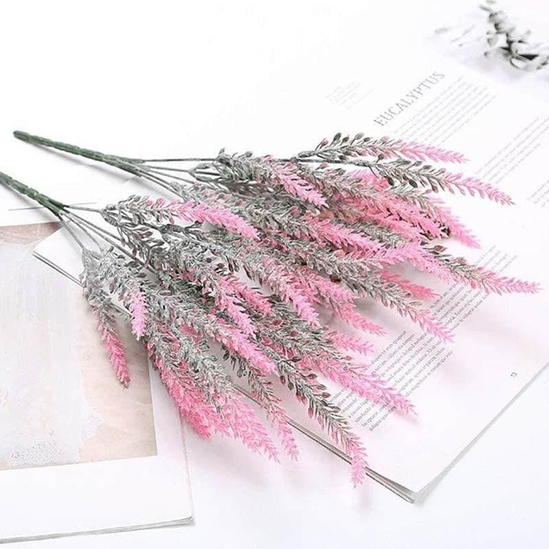 Faux Plastic Artificial Lavender Floral Stick - Pink & Green media 4