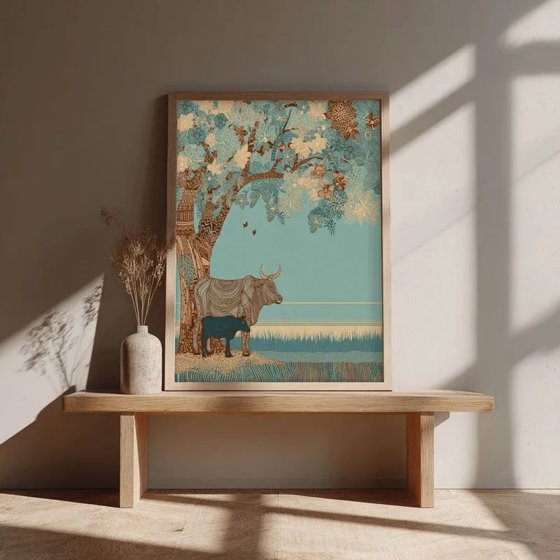 Shantivan Canvas Wall Painting With Brown Frame media 3