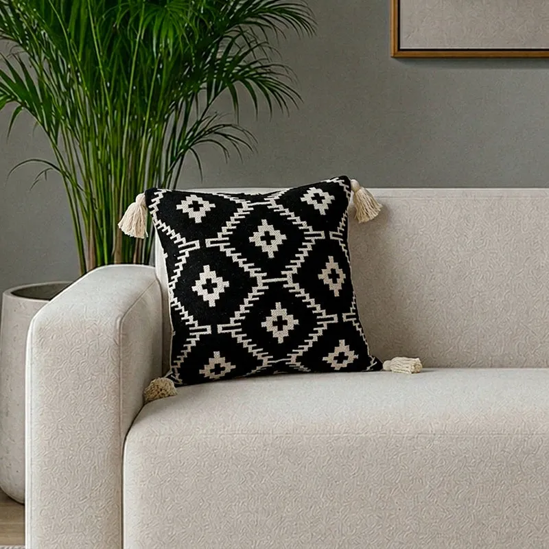Black of Diamonds Cotton Cushion Cover media 1