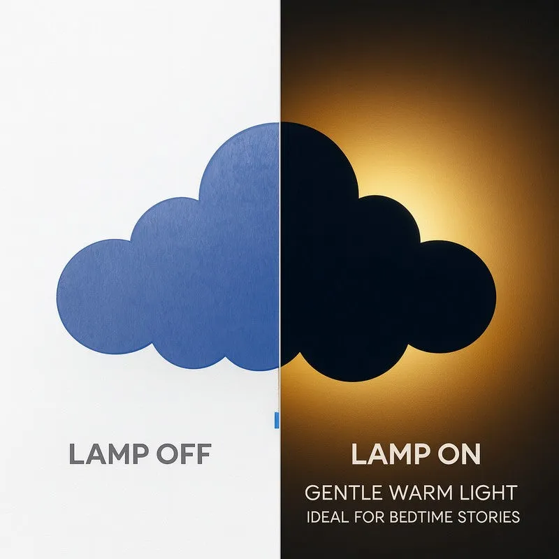 Snuggle Cloud Battery Operated MDF Wall Lamp - Blue media 4