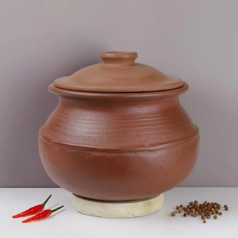 Kalikasan Rice Clay Pot With Lid Brown 3000 mL / 9 Inches media 3