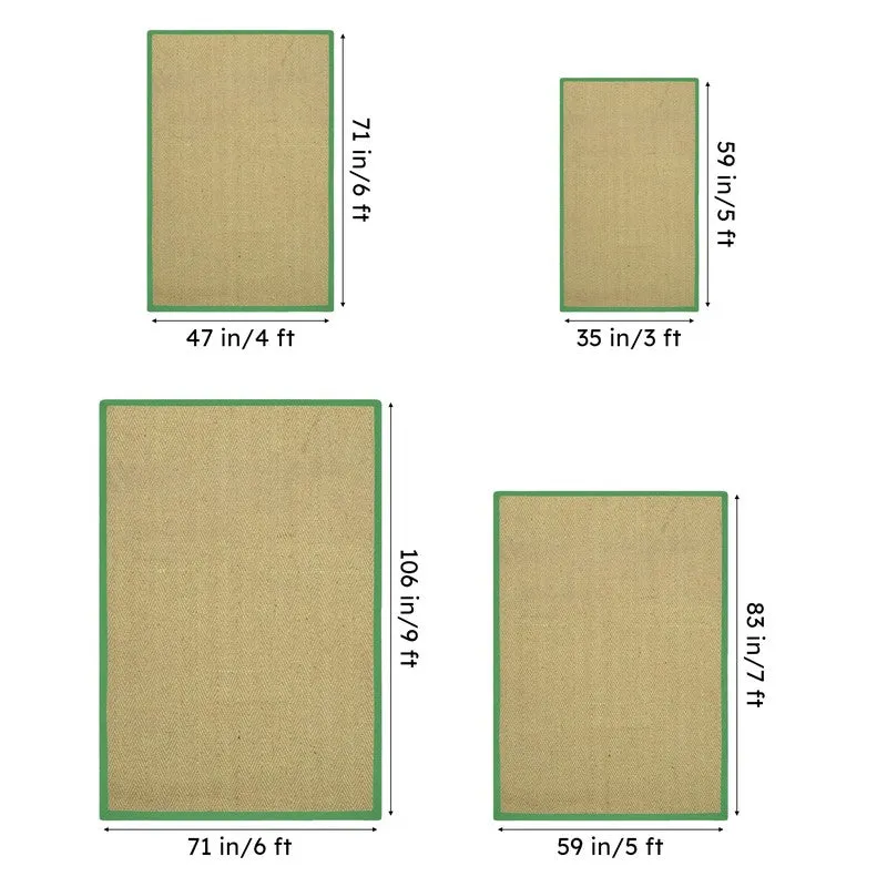 Saral Home ChevronTread Anti-Slip Jute Cotton Area Rug - Green media 7