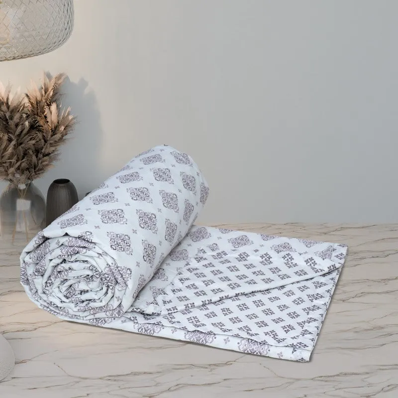 Florique Printed Cotton Dohar (Purple,White) - 120 GSM media 8
