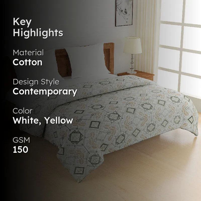 Swayam Alyona Cotton Comforter (Yellow) - 150 GSM media 2