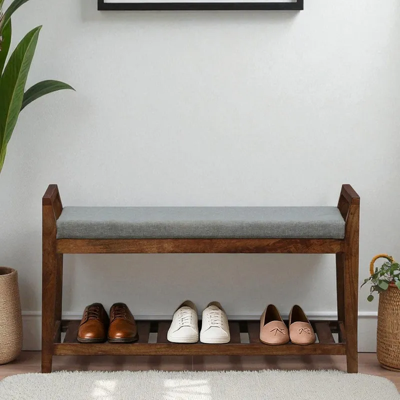 Drift Mango Wood Shoe Rack - Grey media 1