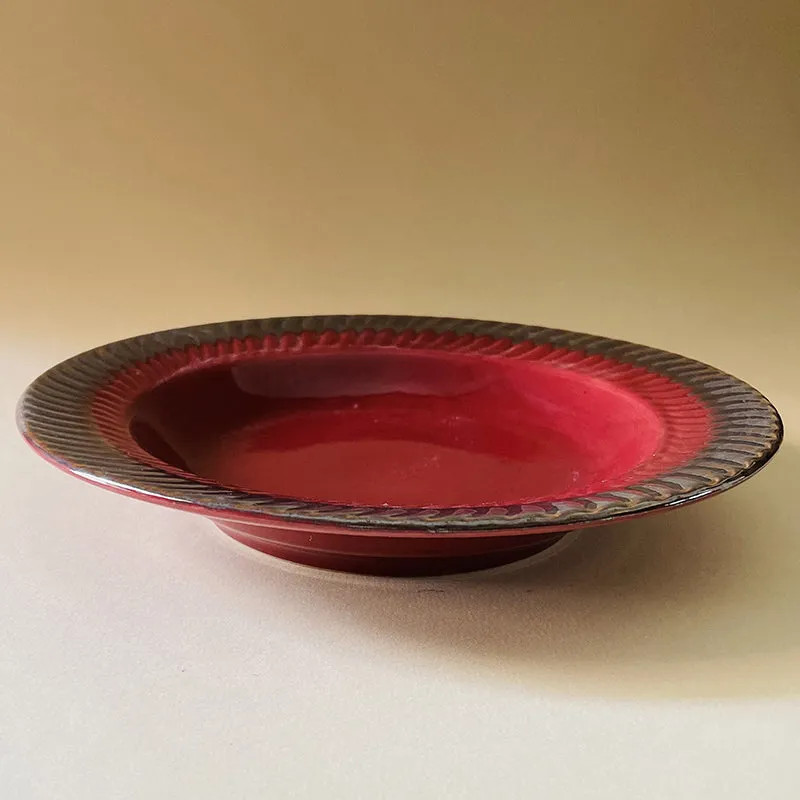 Raisel Ceramic Pasta Plate (Red) - Set Of Six media 3