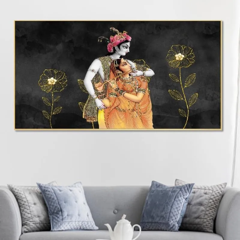Timeless Krishna Leela Canvas Wall Painting With Frame media 3