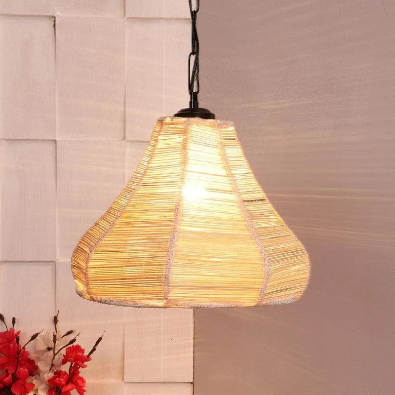 Milana Bamboo Cane Ceiling Lamp media 1
